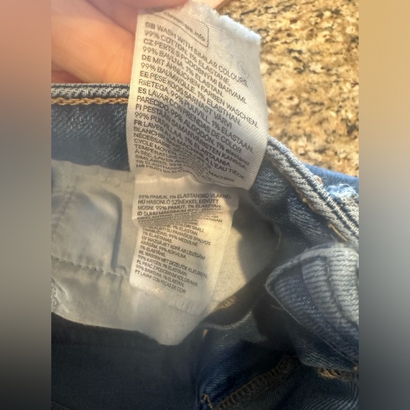 &Denim H&M Wide-leg Cropped culotte denim blue Jeans size 2 raw hem - Picture 5 of 10